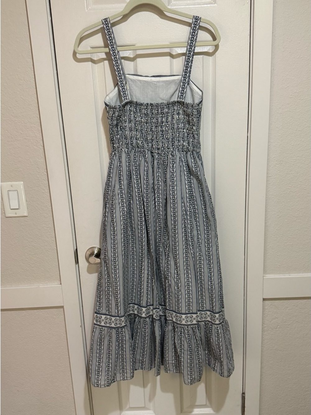 Max Studio Blue & White Striped Square-Neck Maxi Dress with POCKETS!! - Picture 4 of 10
